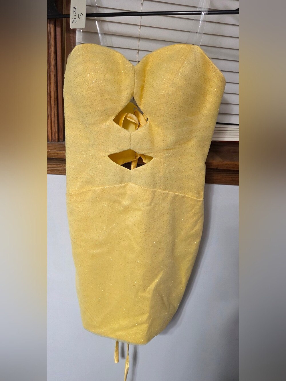Yellow Sparkle DRESS with Cutout Detail